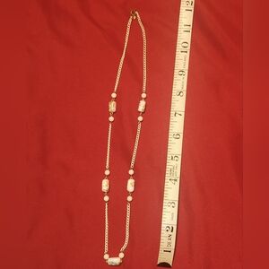 Elegant Gold and Pink Beaded Necklace